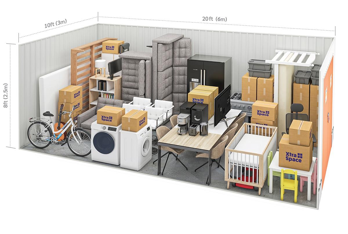 Three bedroom house storage facility